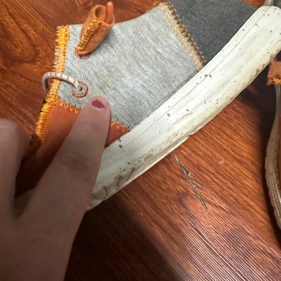 Hey Dude Wendy Tri Varsity Shoes in Orange and Gray W7 - Picture 9 of 12